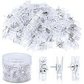 TLKKUE 50 PCS Push Pin Clips for Cork Board, Transparent Push Pins Decorative Thumb Tacks for Cork Board Photos Documents Dra