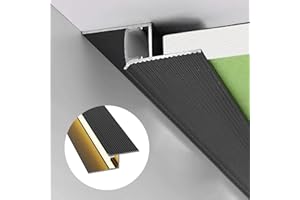 JARBIH 1M/3.3ft Suspended Ceiling Aluminum Profile, Z-Type/T-Type Extremely Narrow Shadow Slit Line Lamp, Groove Decorative Strip Ceiling Plasterboard Edge LED Strip Channel (Z Type- 20PACk)