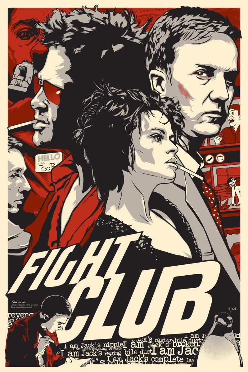 Amazon.com: Blue-Fire Fight Club Poster 36 inch x 24 inch / 20 inch x 13 inch: Posters & Prints