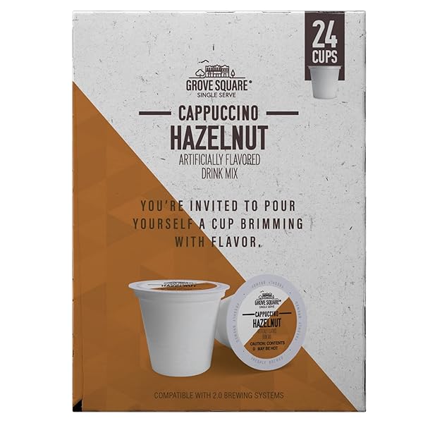 GROVE SQUARE CAPPUCCINO, HAZELNUT, 24 SINGLE SERVE CUPS