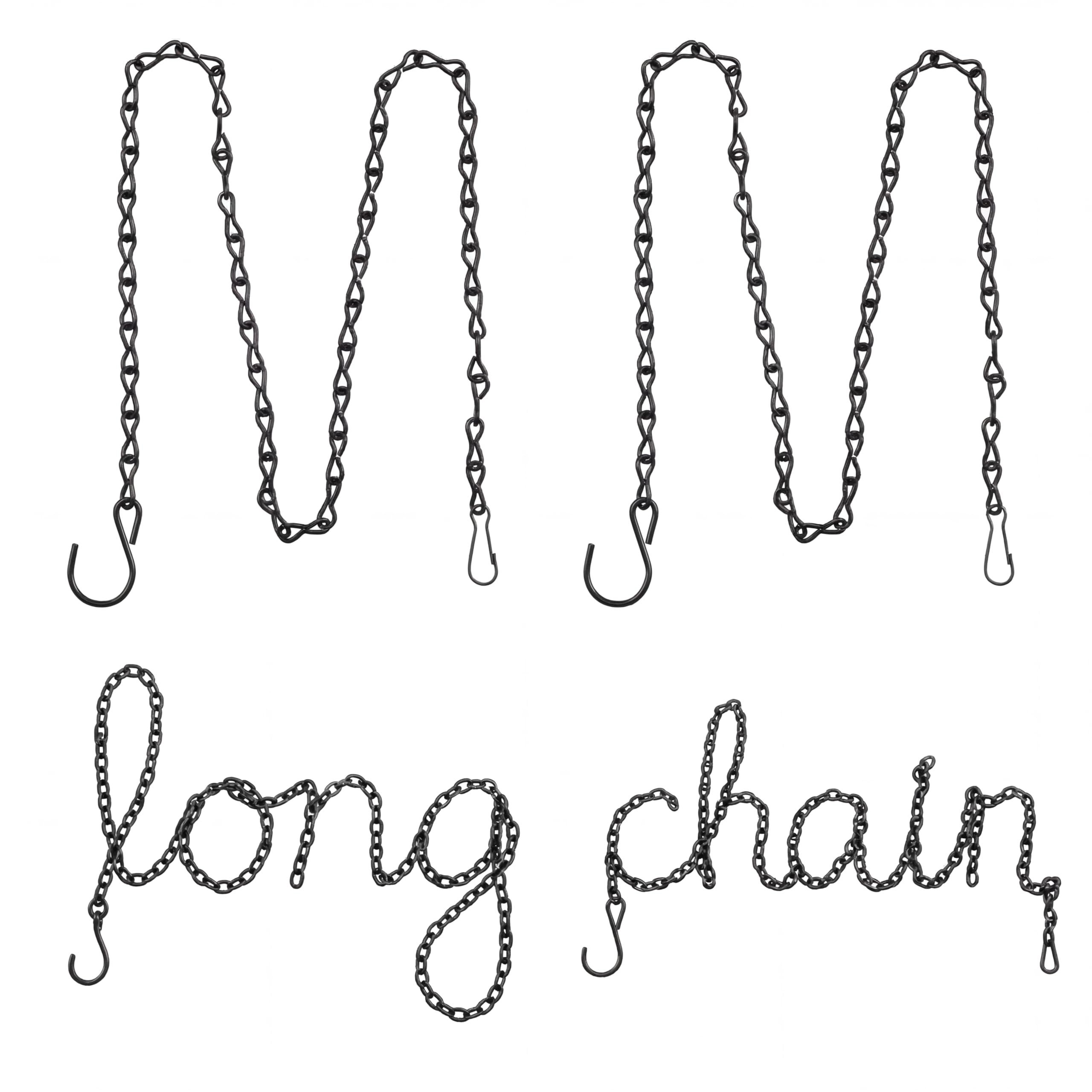 Outus 4 Pack 35 Inch Black Hanging Chain for Bird Feeders, Planters, Lanterns, Wind Chimes, Decorative Ornaments and Birdbaths Basket Extender Chain Outdoor Indoor