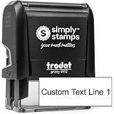 904 Custom 1-Line Text Stamp, Self-Inking - Short | Personalized &amp; customizable; 12 font options, multiple colors; ideal for checks &amp; business names