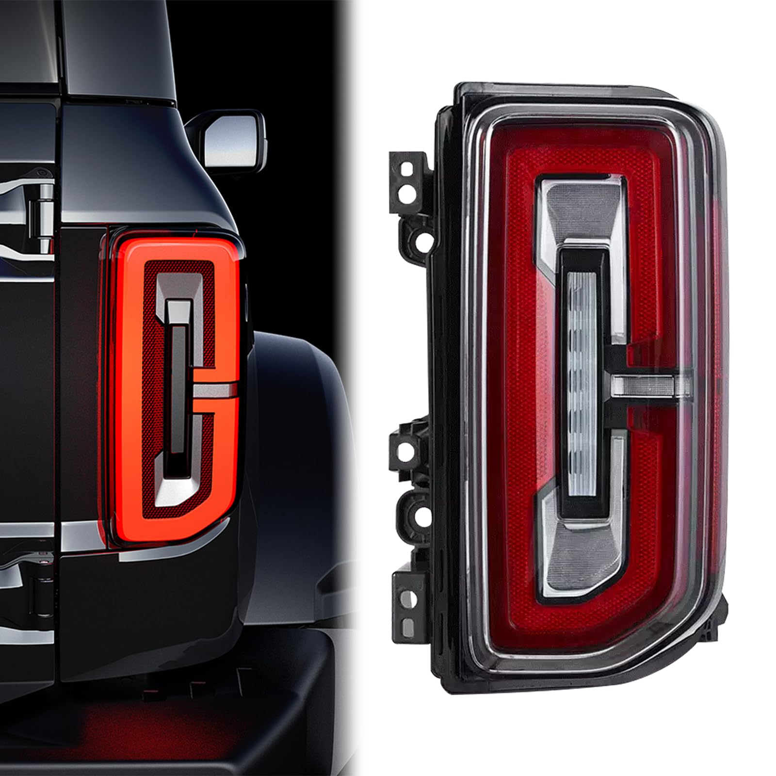 Photo 1 of Fancemot LED Tail Light Right Passenger Side Rear Lamp Assembly Compatible with 2021-2025 Ford Bronco, OE# M2DZ13404B (RH-Right Passenger Side)