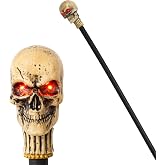 Spooktacular Creations Halloween Skull Walking Cane with Light Up Eyes, Walking Stick Staff Prop for Costume Accessory