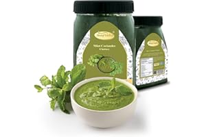 FARM TO KITCHEN ANAAJ VALLEY Anaaj Valley Green Coriander Mint Chutney - Freshly Ground Coriander Spicy Sauce - 350g Tangy Dhaniya Pudina Chutney - Fresh Mint Coriander Chutney - Non-GMO - Vegan - Gluten Free Sauce