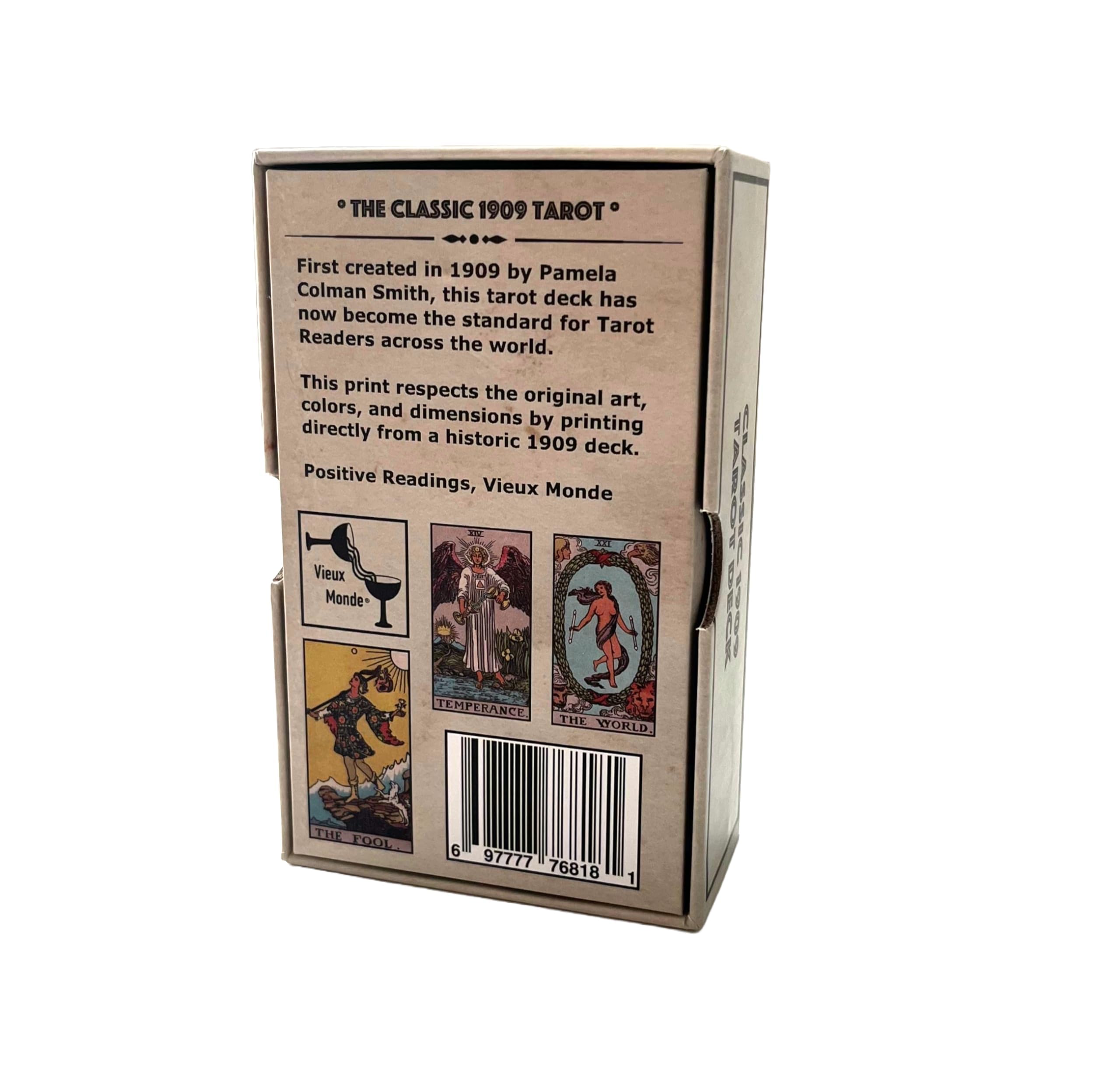 Vieux Monde Express Classic 1909 Tarot Deck – Vintage Reproduction Tarot Cards with Original 1909 Artwork – Linen Finish – Spiritual Gift for Beginners & Readers