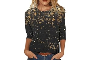 CHUOAND 2024 Floral Printed Tops for Women Trendy 3/4 Sleeve Shirts Loose Fit Casual Dressy Blouses Soft Color Block Tees