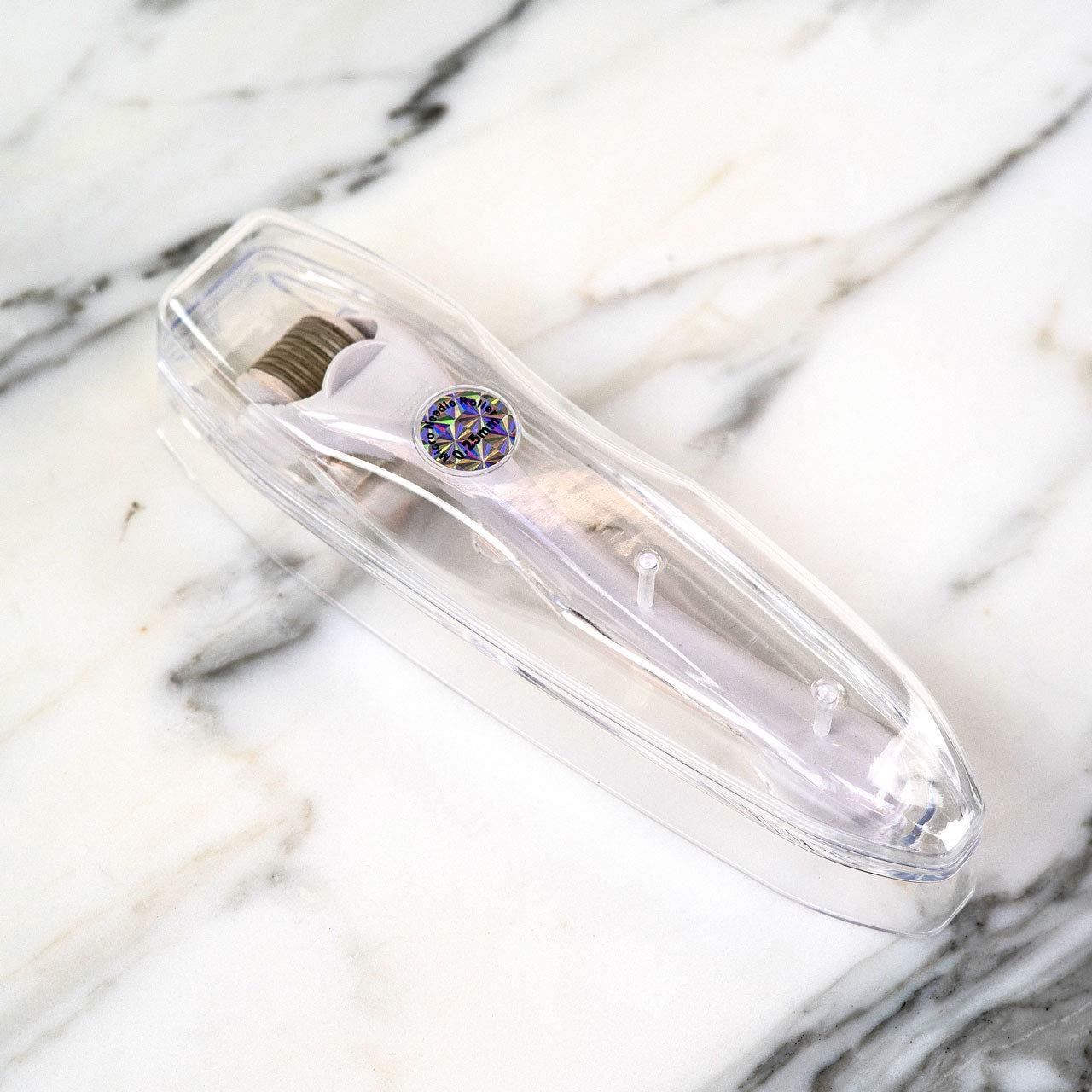 Kitsch Derma Roller, Cosmetic Microneedle Roller for Face.25 mm Micro Needle Facial Roller, 540 Needle Face Roller with Storage Case (White) : Beauty