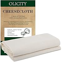 Olicity Cheese Cloth, Grade 90, 27 Sq Feet, 100% Unbleached Cotton Cheesecloth Fabric Ultra Fine Reusable Muslin Cloths…