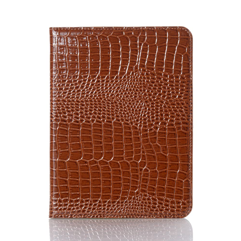 DMaos for iPad Mini 7th 6th (8.3'') Case, Crocodile Reflector Leather Stand Folio Case Smart Cover, Classic Fashion Protector for iPadMini 7/6 2024/2021 - Brown