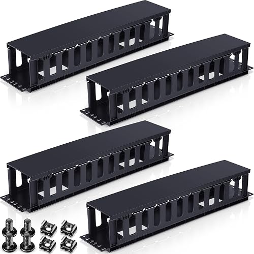 Cable Raceway Rack Mount Taiyin 2 Pcs 2u Horizontal Mount Cable Management 19 Inch Cable ...