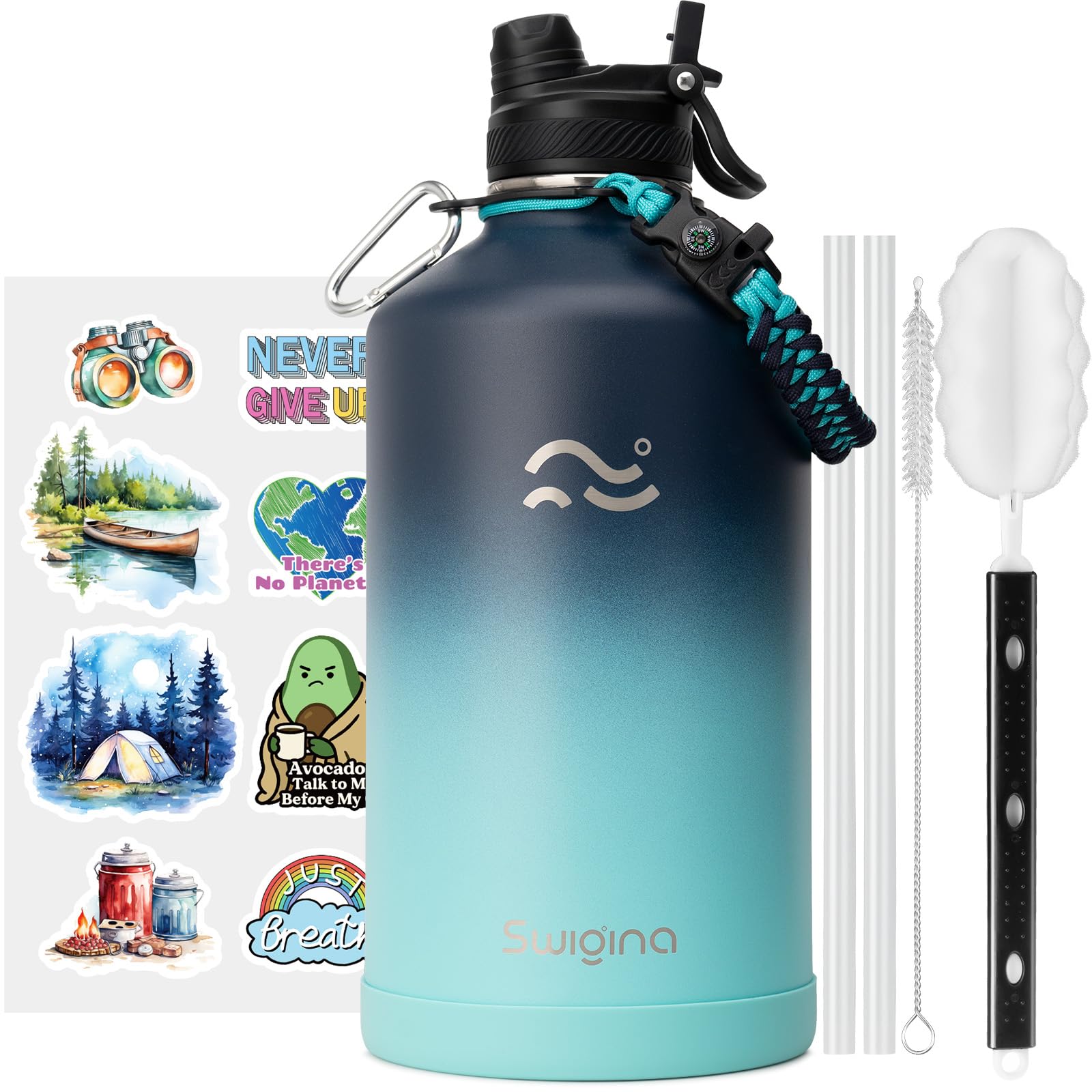 Swigina [2-IN-1 LID] Gallon Insulated Water Bottle