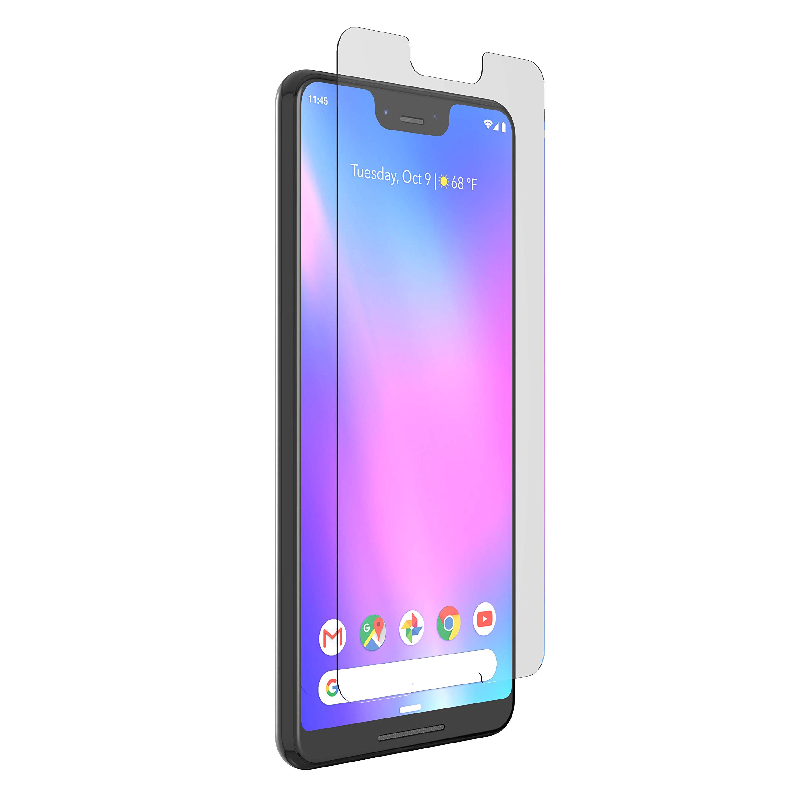 ZAGG InvisibleShield Glass+ VisionGuard - Blocks Harmful High Energy Visible (HEV) Blue Light and 99% of UV Light from Your Device - Made for Google Pixel 3XL