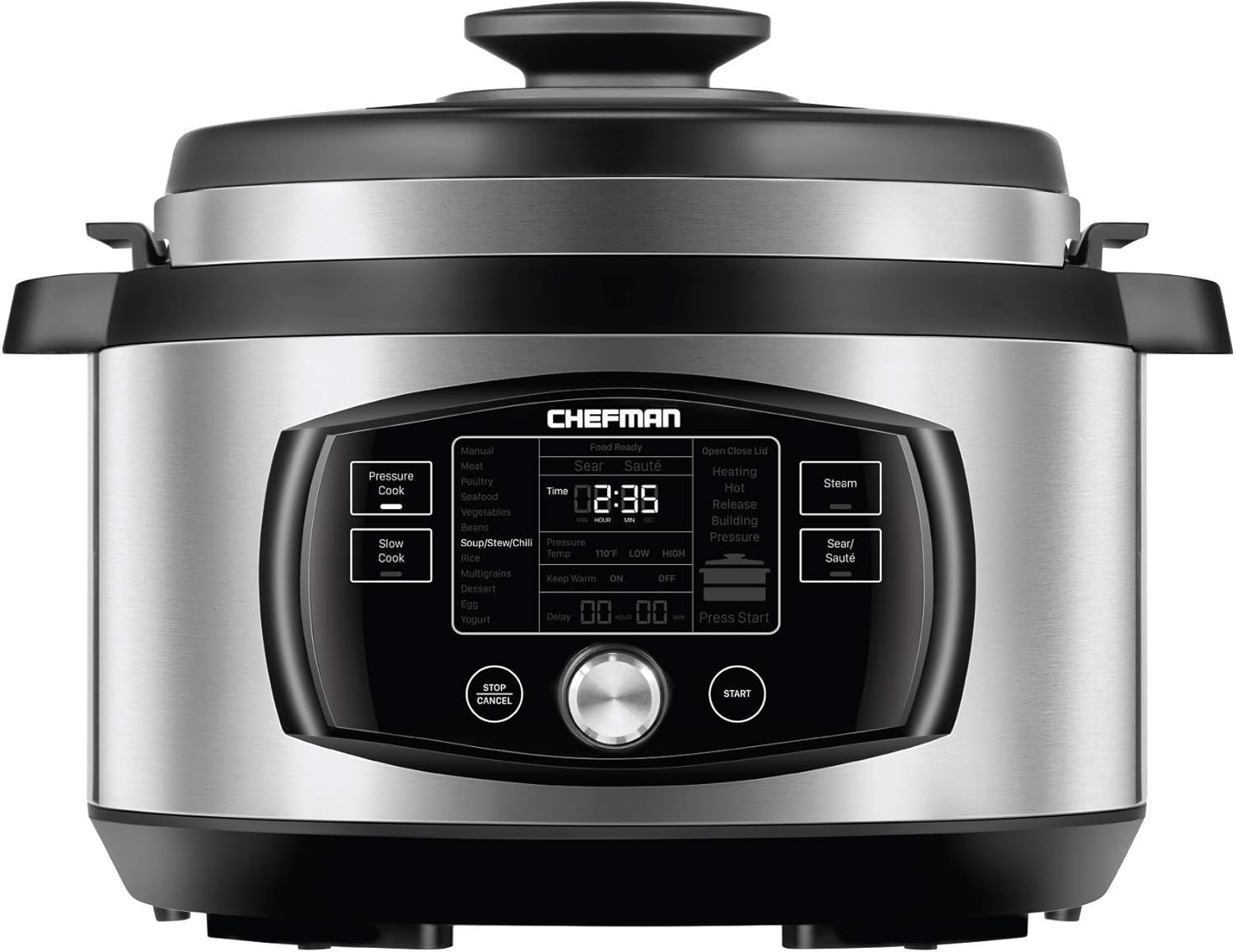 Chefman MultiFunction Oval Pressure Cooker 8 Quart Extra