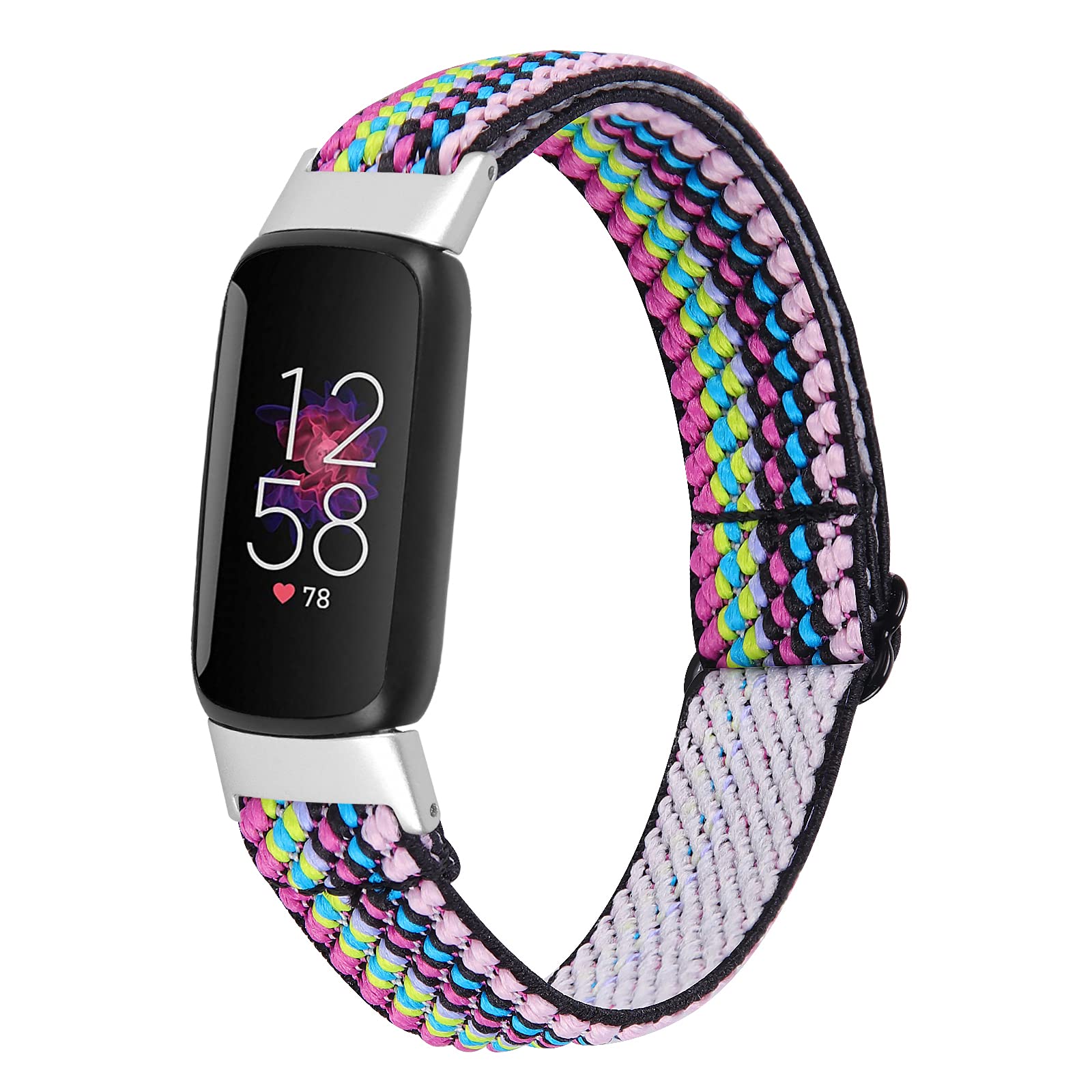 Ginamart Sport Straps Compatible with Fitbit Luxe Strap, Women Men Soft Woven Nylon Breathable Fabric Wristband Replacement Watch Strap Arm Bands for Luxe Activity Tracker (Purple)
