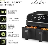 Tower Elite Dual Basket Air Fryer 8L 1700W Graphite T17194 view 2