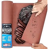 Bryco Goods Pink Kraft Butcher Paper Roll - 18 Inch x 175 Feet (2100 Inch) - Food Grade Peach Wrapping Paper for Smoking Meat