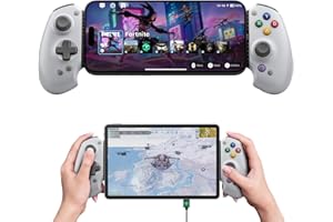abxylute Mobile Controller for iPhone, iPad, Android Phones, Tablets, Nintendo Switch 1& 2, Wireless Gamepad with Hall Joystick, Hall Trigger, (grey)