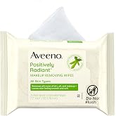 Aveeno Calm + Restore Unscented Makeup Remover Wipes, Fragrance-Free, 25 Ct | Makeup Removing Face Wipes, Oat Extract &amp; Calming Feverfew, Sensitive Wipes Leave Skin Feeling Soothed, Alcohol-Free