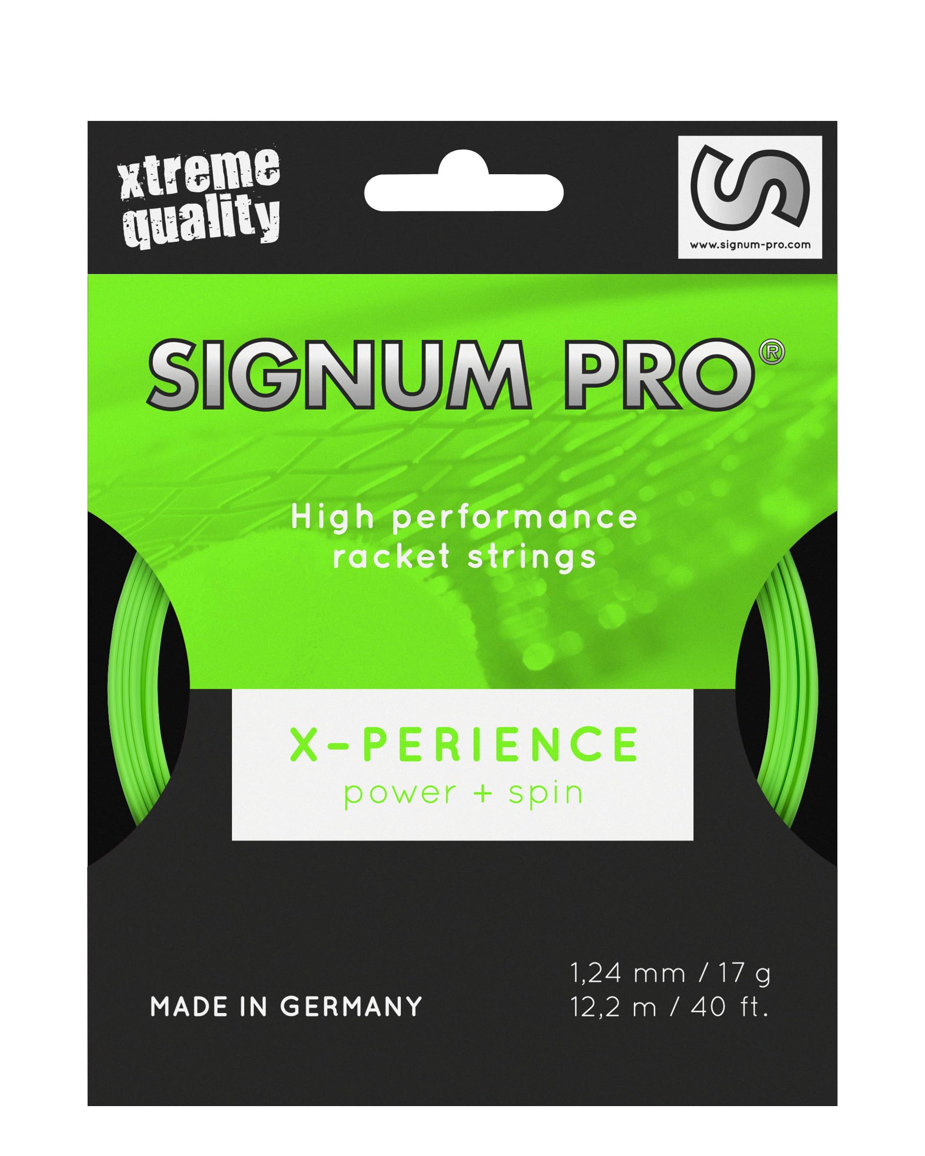 Signum Pro Unisex - Adult Xperience String Set 12m Neon Green Tennis String
