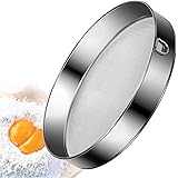 Flour Sifter Stainless Steel Fine Mesh Strainers 11.8 Inch 60 Mesh Round Flour Sieve for Baking Cake Bread