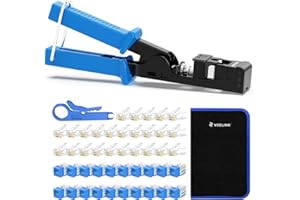 VCELINK Speed Termination Tool for VCE 90-Degree Keystone Jacks Bundle with 20-Pack Blue CAT6 Keystone Jacks UL-Listed, 25-Pa