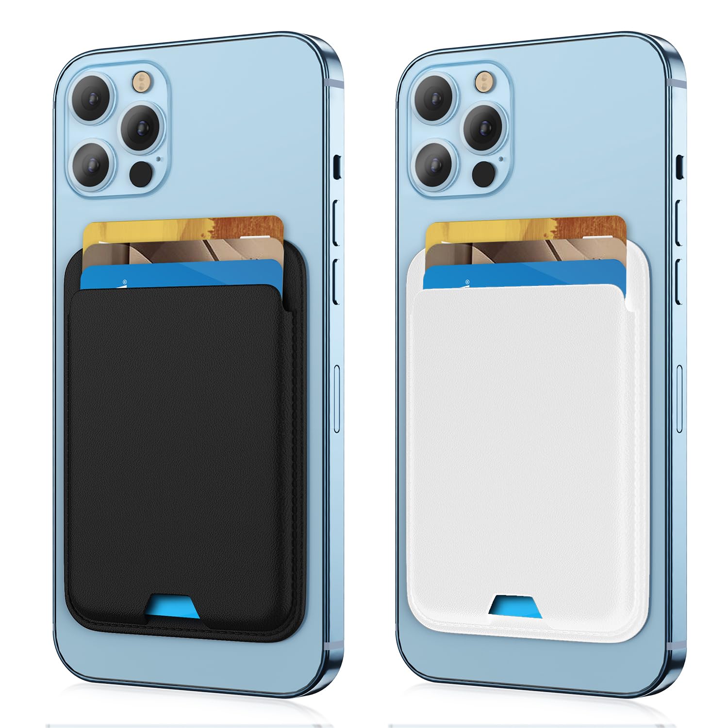 Photo 1 of [2 Pack] Magnetic Wallet Compatible with MagSafe for iPhone 17 16 15 14 13 12 Pro Max Air Plus Model, Upgraded Mag 3 Safe Card Holder Stick on for Apple Cell Phone, Black&White