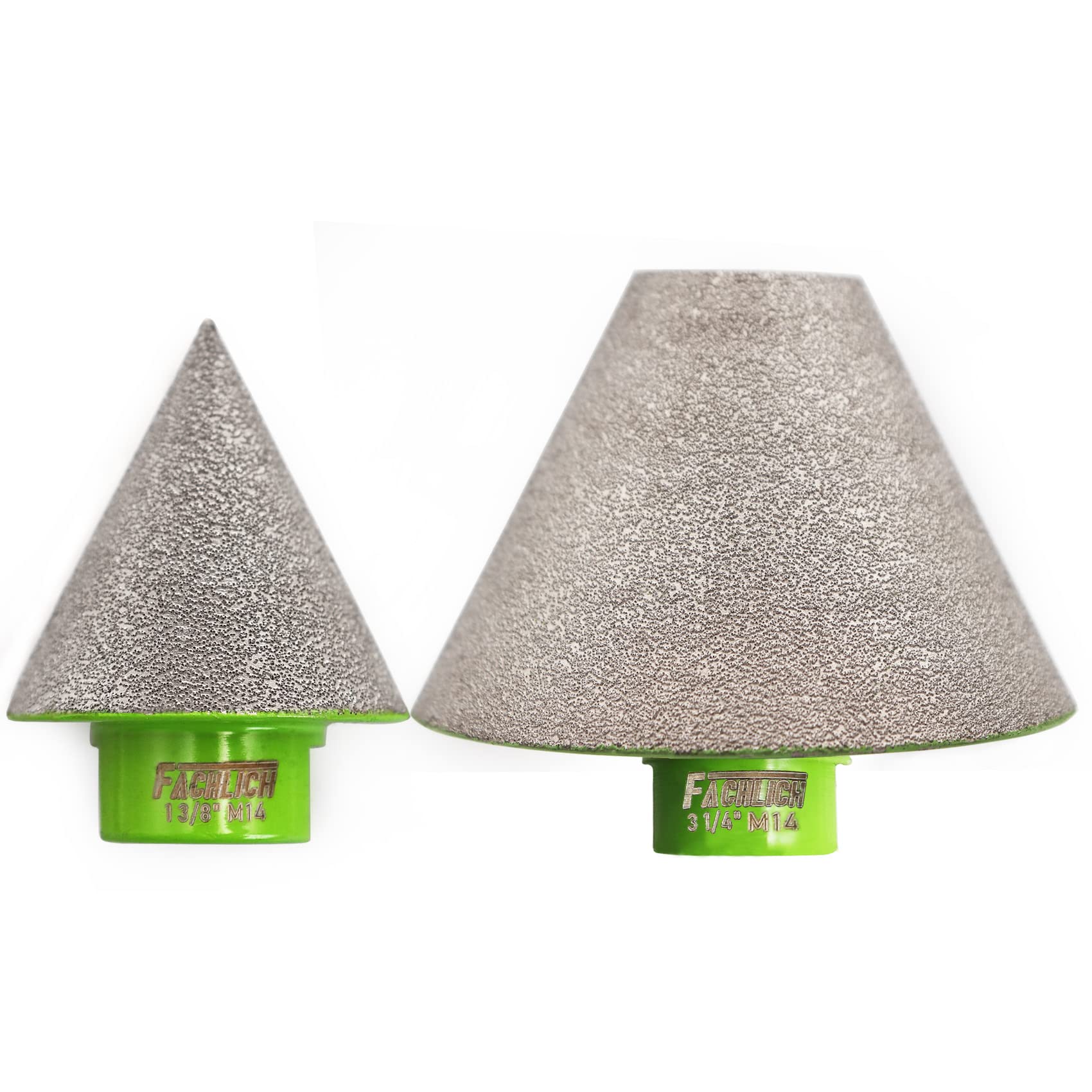 FACHLICH Diamond Beveling Chamfer Bits 2pcs 35mm and 82mm for Holes Trimming and Existing Countersink Drill Bits with M14 Thread