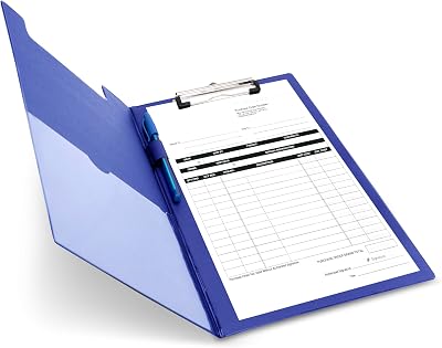 Rapesco VFDCB0L3 Foldover Clipboard with Pocket A4+ Blue
