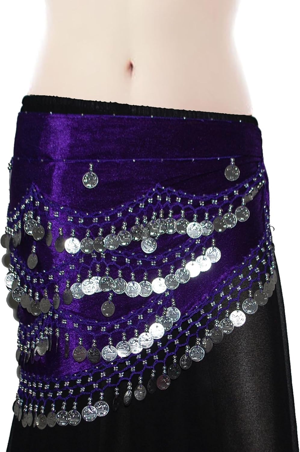 Wevez Classic Egyptian Belly Dance Hip Scarves for Professional Dancers (Green): Clothing