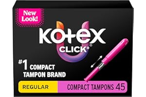 U by Kotex Tampons, Click Compact, Regular Absorbency, Unscented, 45 Count