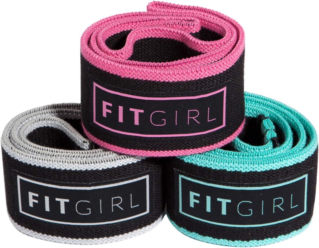 FITGIRL - Resistance Hip Band for Women - Soft & Non Slip Design Bands (3 Mini Bands)