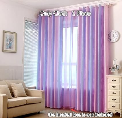 Tiyana Striped Curtains For Girls Room 63 Inch Long Gradient