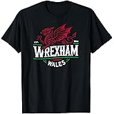 Wrexham Wales Welsh Dragon Label Style Distressed T-Shirt