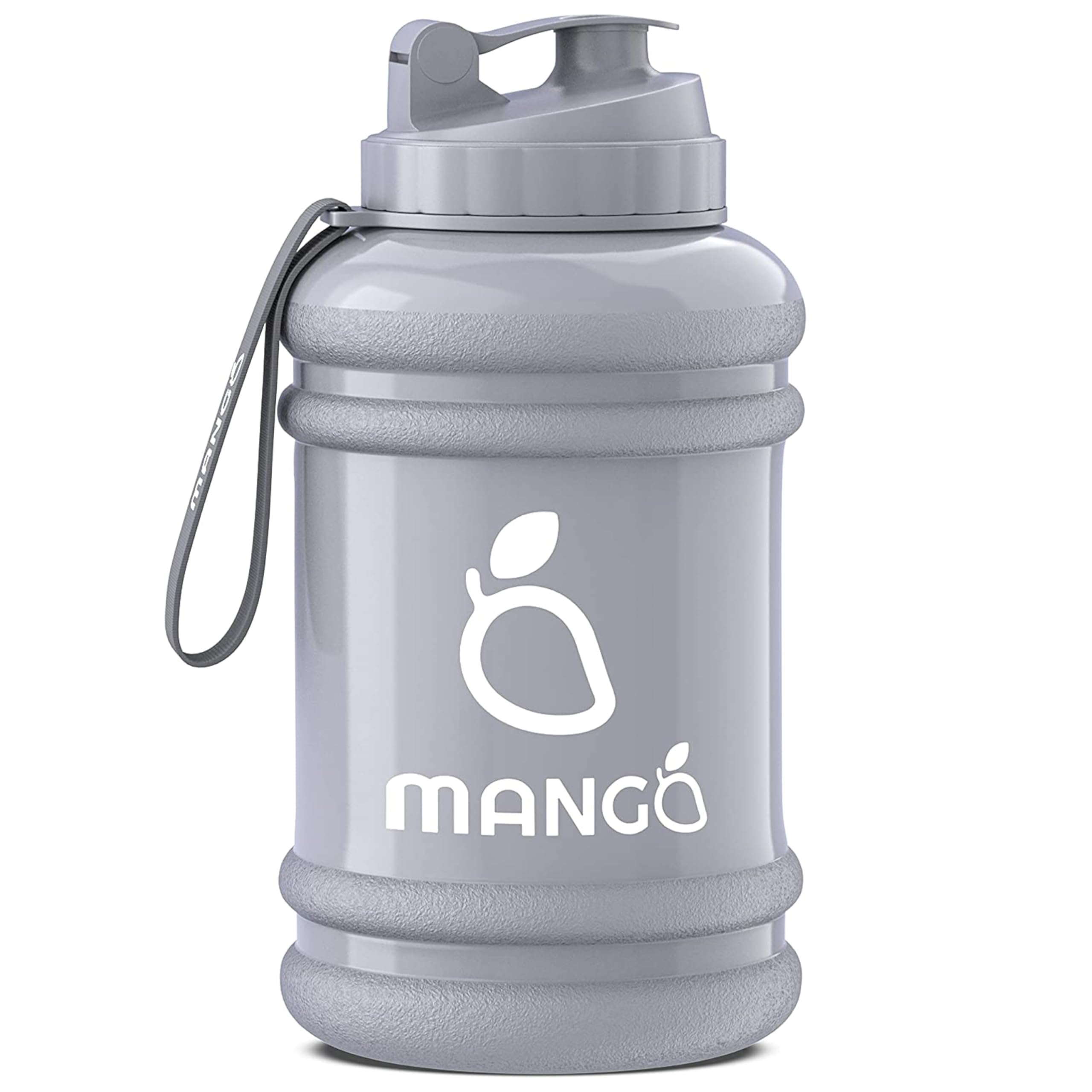 MANGO 2.2L Water Bottle With Straw and Time markings - BPA Free Xl Jug - Extra Large Durable Sports Bottles With Flip Cap - Ideal For Gym and Bodybuilding - Large Sports Reusable Water Bottle (Grey) — image 1