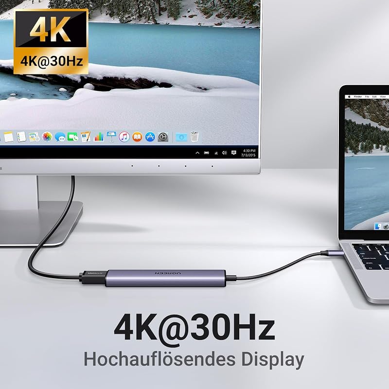 Revodok 105 USB C Hub 5Gbps, USB C Adapter 4K HDMI, Multiportadapter