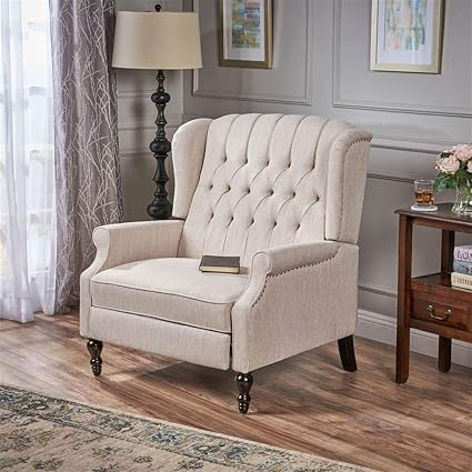 Amazon Com Noble House Apaloosa Oversized Recliner In Beige And