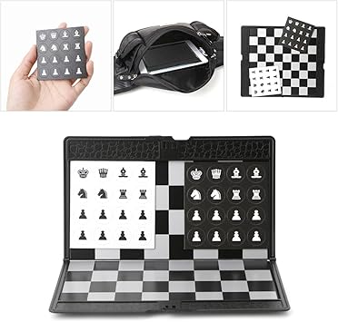 Cicitop Pocket Folding Travel Magnetic International Chess Set, Ideal Gift for Father and Kids and Entertainment Chess Set for Travel.