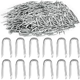 300 pcsWire Staples, Fence Stapless, Steel U Nails for Fencing | U Shaped Wire Nails, Galvanized Barbed Wire Fencing Staples Fasteners for Wood Garden Barbed Chicken Wires Hardware