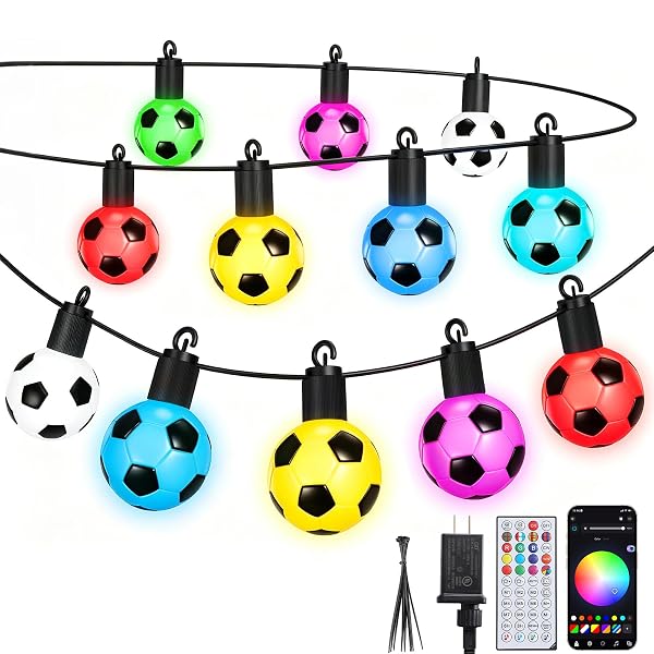 LIUZPATIAL SOCCER 50 FT SMART OUTDOOR STRING LIGHTS...