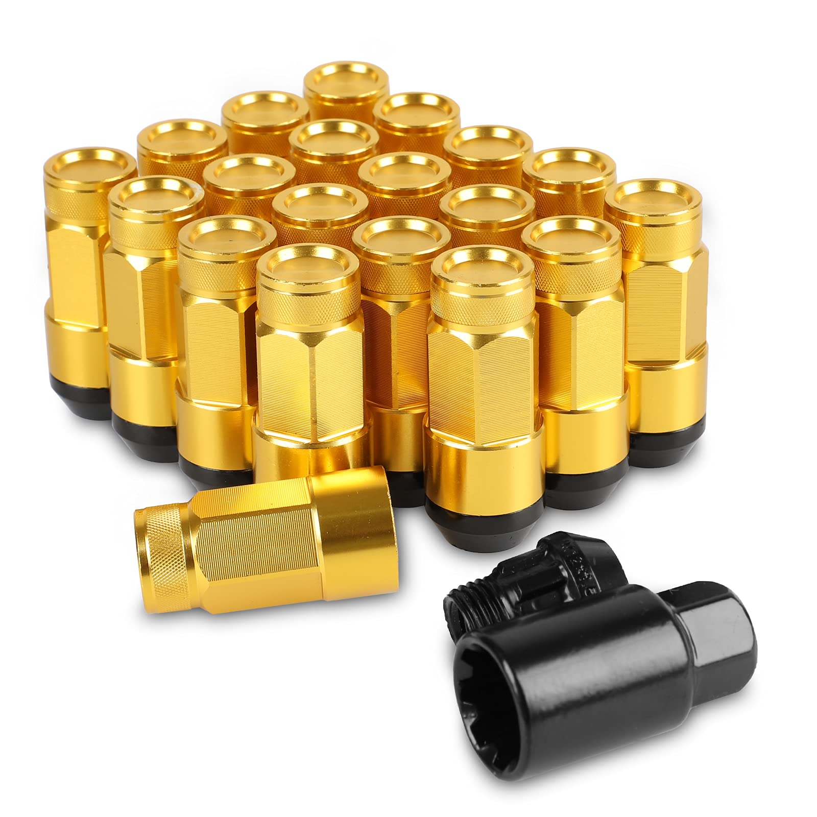 Photo 1 of 20PCS Closed End Lug Nuts M12X1.5 Wheel Rims Lug Nuts +Socket (Gold)