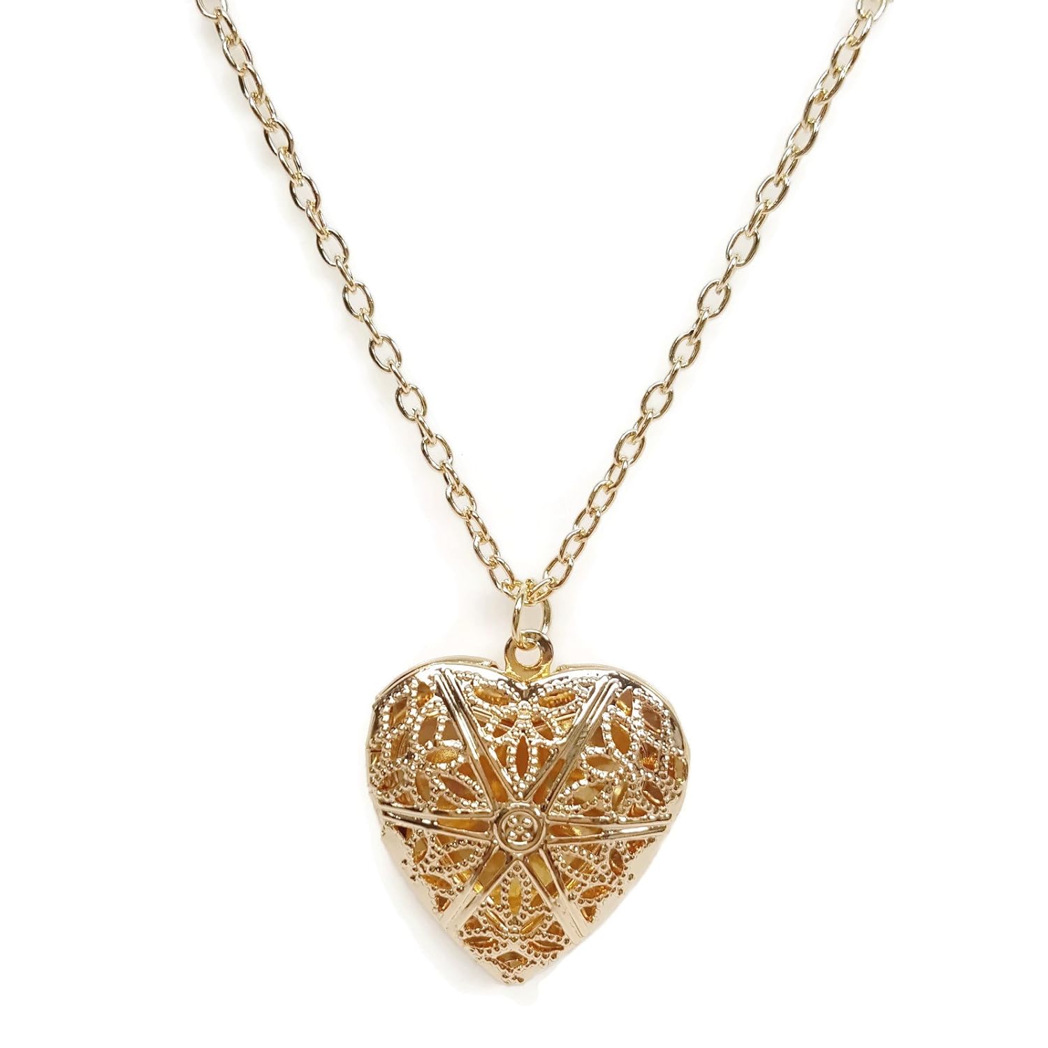 Buy 18K Gold Plated Heart Shaped Pendant for Photo inside Hollow