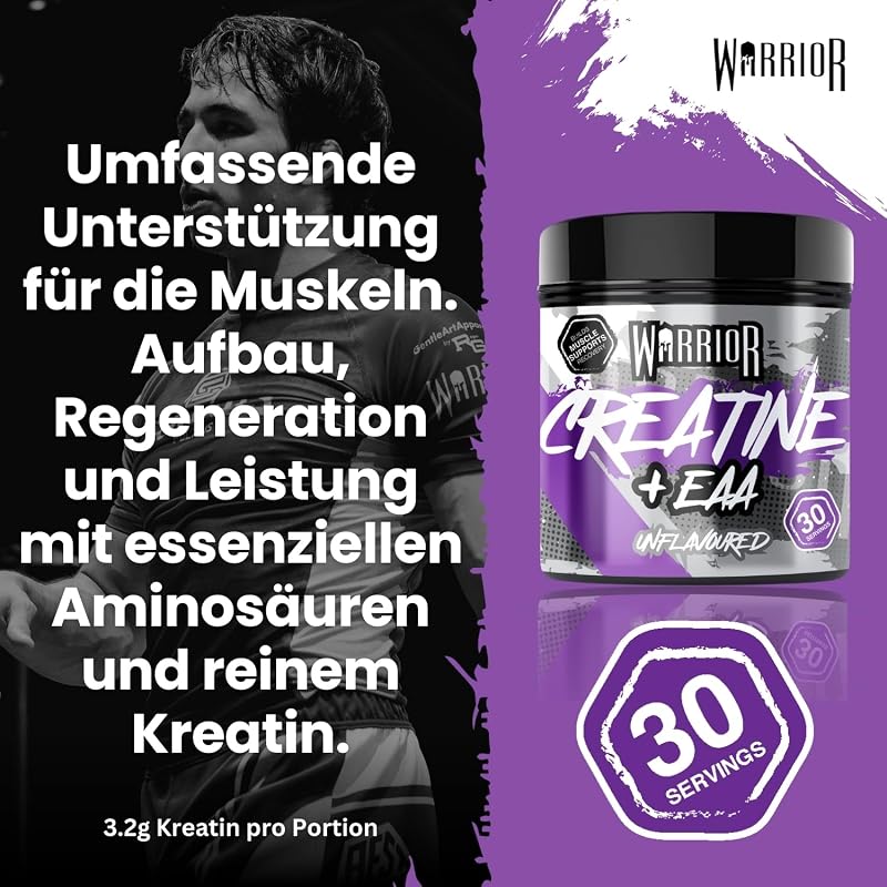 Kreatin Monohydrat + EAA Pulver 270 g (Geschmacksneutral) – 30 Portionen – muskelaturaufbau & Regeneration – Essentielle Aminosäuren & Creatin für Pre- & Post-Workout Hohe Qualität