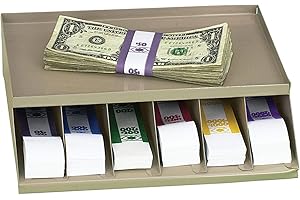 CONTROLTEK Single Level Coin wrap or Bill Strap Rack, Pebble Beige