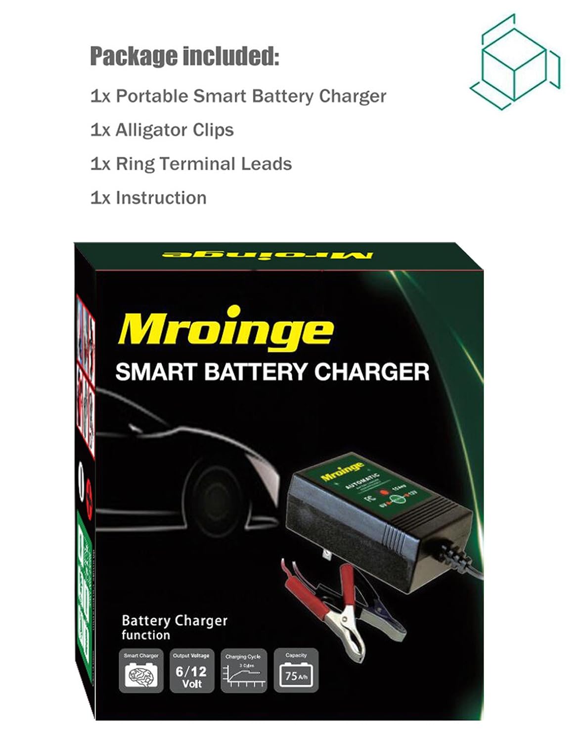 Mroinge MBC010 12V/1000mA Smart Battery Charger