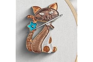 VODOZAVA Needle Minder Magnet, Magnetic Needle Minder, Needle Minders Magnetic Cross Stitch Accessories, Magnetic Needle Holder, Life Tree, Butterfly, Cats, Owl, Heart (CAT)