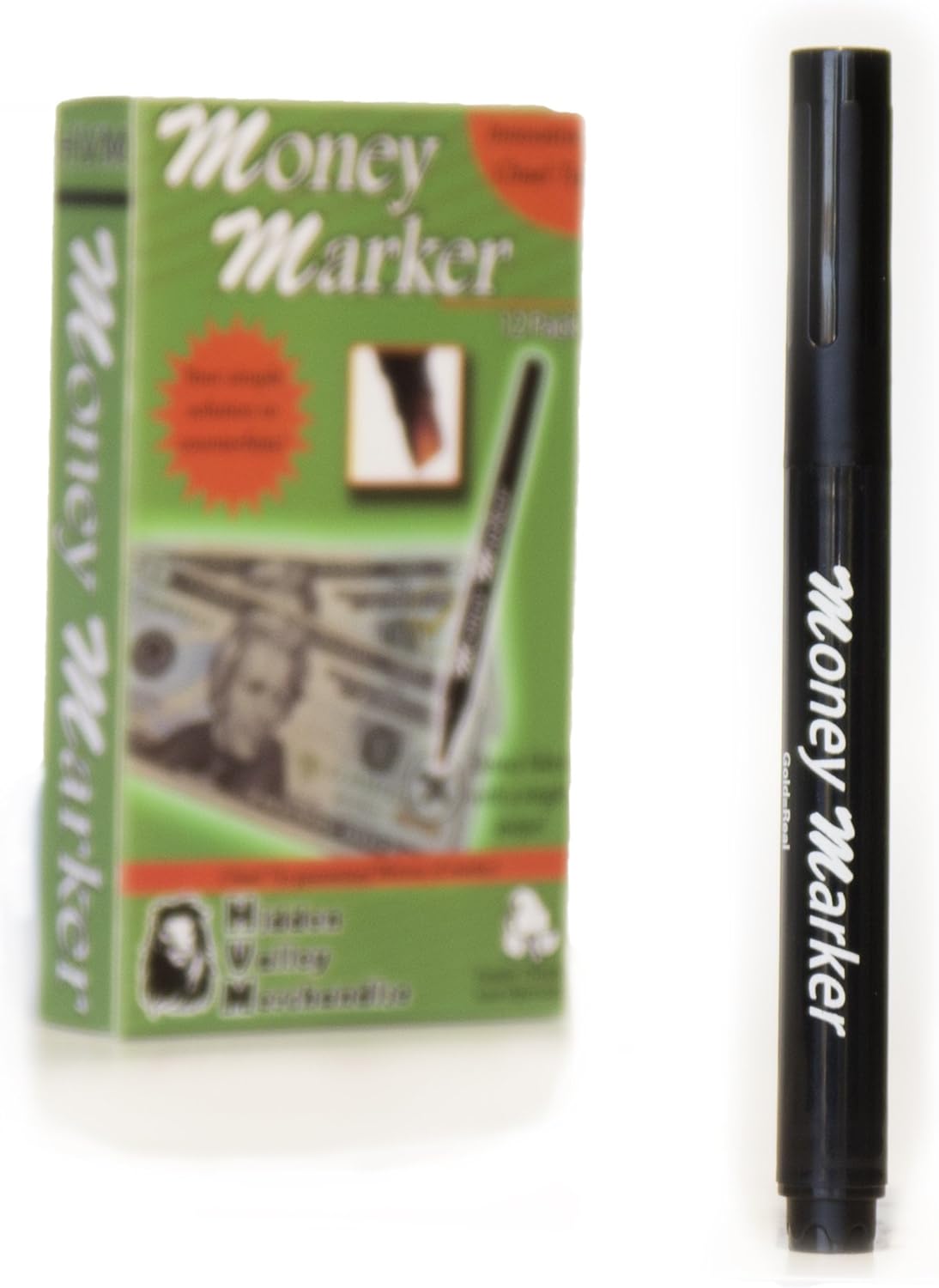 Money Marker (12 Pens) --- Counterfeit Bill Detector Pen with Upgraded Chisel Tip - Detects Fake Counterfit Bills, Universal Currency Detectors Pack : Office Products