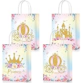 Sepamoon 24 Pcs Princess Prince Party Favor Bags Prince Princess Castle Party Bags Princess Treat Bags with Handles Candy Goodie Bags for Gender Reveal Party Baby Shower Wedding Supplies ()