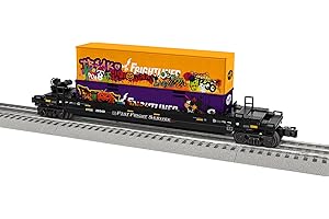 Lionel Halloween Graffiti Maxi-Stack O Gauge Model Train Flatcar with Container Load