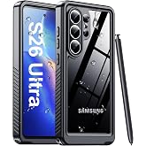 MOZOTER Designed for Samsung Galaxy S26 Ultra Case Waterproof, Military Shockproof Full Body Cover with Built-in Screen &amp; Lens Protector, IP68 Underwater Protection for S26 Ultra 6.9" Black